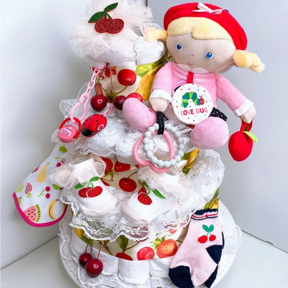 Fruit Cherry Diaper Cake, Fruit Theme